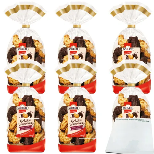 Schulte Schoko Spritzgebäck Zartbitter 6er Pack 6x200g Beutel usy Block