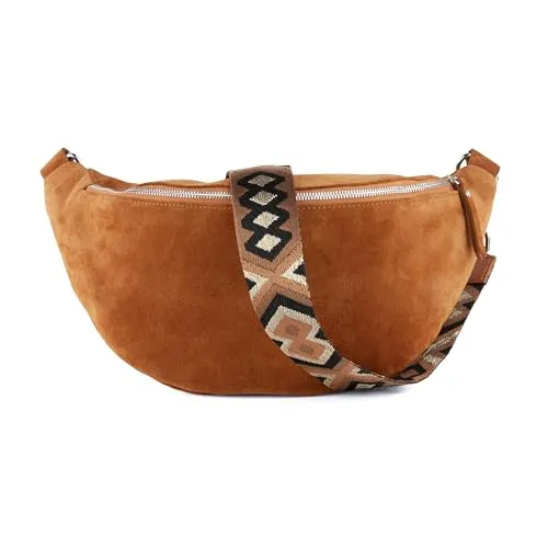 lePelou Bauchtasche VALENTINA in Cognac mit Wechselgurt