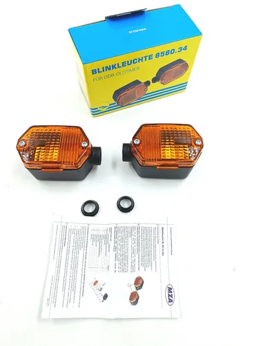 Paar Blinker eckig BL80 Rohrdurchmesser 15 mm S53 S83 SR50 ETZ 125 150, 251 301