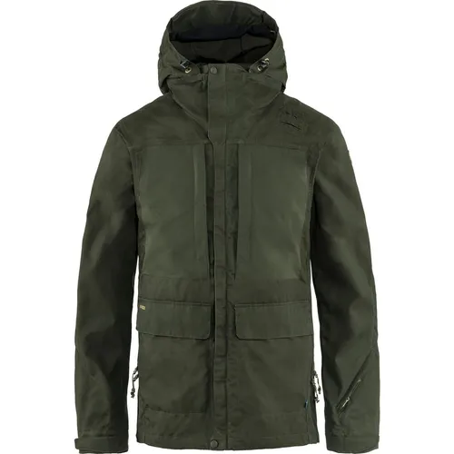 Fjällräven Lappland Hybrid Jacket Men Deep Forest (XL) - Jacke für aktive Jagdabenteuer, wind- und wasserabweisend mit G-1000 Silent Eco, bietet optimale Bewegungsfreiheit und zahlreiche praktische Taschen für Jäger.