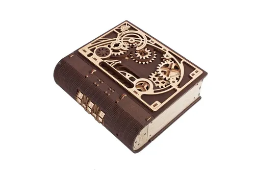 UGEARS Buch der Geheimnisse 3D Puzzle-Box - 3D-Puzzle für Erwachsene mit einzigartigem Steampunk-Design und Kombinationsschloss für stundenlangen Rätselspaß, ideal als kreatives Geschenk.