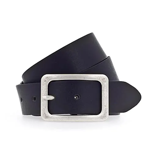 Vanzetti Damen Gürtel schwarz 80 - Eleganter Damen-Gürtel in Schwarz, ca. 35 mm breit, mit klassischer antik-silberner Schließe. Ideal als modisches Accessoire für jeden Anlass. Hergestellt in Deutschland.