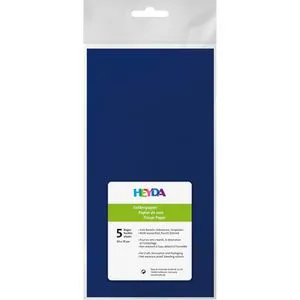 Heyda Seidenpapier 203310538, blau, 50 x 70cm, 5 Blätter, gefaltet, 20g/m², 5 Stück