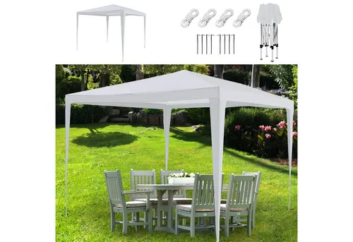 CEPEWA Partyzelt Pavillon 3x2,6x3m - Pavillon aus robuster 90g/m² PE Plane, ideal für Feiern im Freien, inklusive 4 Seilen und 8 Heringen für optimale Stabilität.