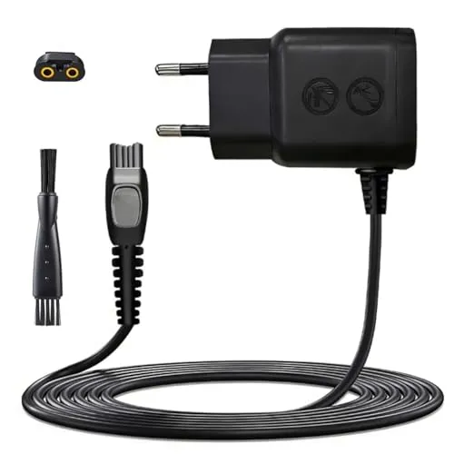 Ersatz Ladekabel 15V 0.36A HQ8505 Netzkabel | Ladegerät für Elektrorasierer | Kompatibel mit Philips 3000 5000 7000 9000 HC5630 MG575,1 M Rasierer Ladekabel （mit Reinigungsbürste）