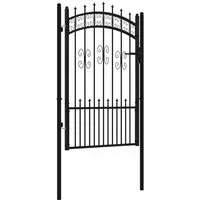vidaXL Zauntor mit Speerspitzen Schwarz 103x200 cm - Gartentor aus pulverbeschichtetem Stahl, rost- und korrosionsbeständig. Mit elegantem Design und hohem Sicherheitsstandard ist es der perfekte Eingang für deinen Garten.