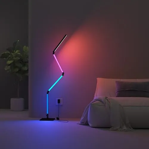 CALEX Multifunktionale Smart LED Stehleuchte - Standleuchten & Deckenfluter mit WLAN, steuerbar über Alexa und App, bietet 16 Millionen Farben und ist dimmbar für jede Stimmung.