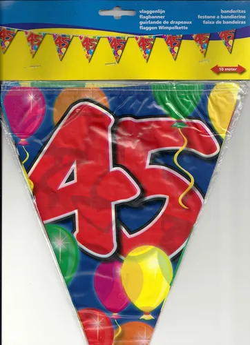 WIMPELKETTE 10m 45.Geburtstag GIRLANDEN PARTY DEKO 1