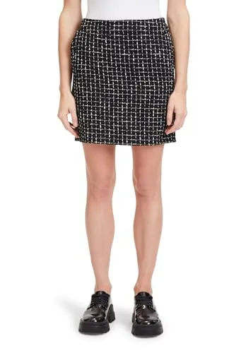 Cartoon Damen Rock 9302/7014, Schwarz/Weiß, Größe 40 - Damenrock aus hochwertigem Material, figurbetont für eine attraktive Silhouette, mit praktischem Reißverschluss und klassischem Karomuster – ideal für einen femininen Look.