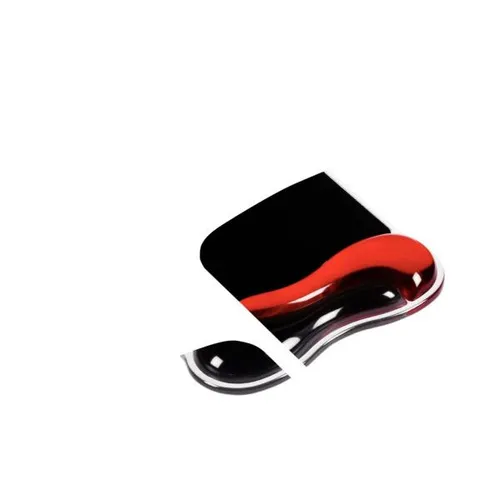 Kensington Duo Mauspad mit Gelkissen und Memoryfunktion - Ergonomisches Mauspad mit Gelkissen und Belüftungskanälen für hohen Komfort. Ideal für den täglichen Einsatz, Maße: B 182 x T 240 x H 25 mm, rot-schwarz.