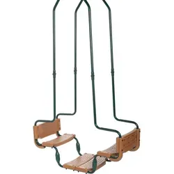Swing King Doppelschaukel Grün und Braun mit Quadratischen Haken