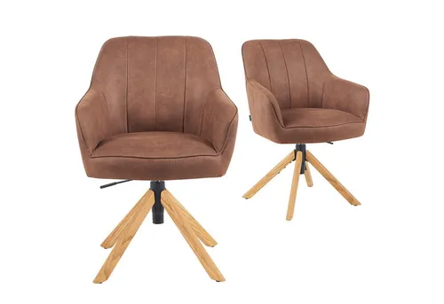 DUBI Möbel Mika-Jaro 2er Set Esszimmerstühle in braun von DUBI Möbel