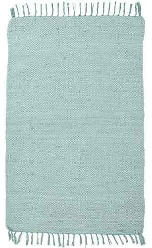 Theko Dhurry Teppich aus 100% Baumwolle, Mint 160x230 cm - Teppiche - Handgewebter Happy Cotton Teppich aus 100% Baumwolle, strapazierfähig und perfekt für Fußbodenheizungen. Ideal für jeden Raum!