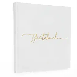 Plantvibes Gästebuch Hochzeit – 72 Seiten Premium-Papier, Dickem Papier, Es Drückt Nicht Durch, Vintage-Stil, Mit Goldenem Titel, Kraftpapier-WEIß-DE