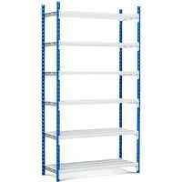 PROREGAL MAXIMUS Fachbodenregal 240x100x30cm - Werkstatteinrichtung mit 7 stabilen Ebenen und einer Fachlast von 136kg. Einfacher Aufbau durch Stecksystem, erweiterbar und individuell anpassbar – ideal für professionelle Lagerlösungen.