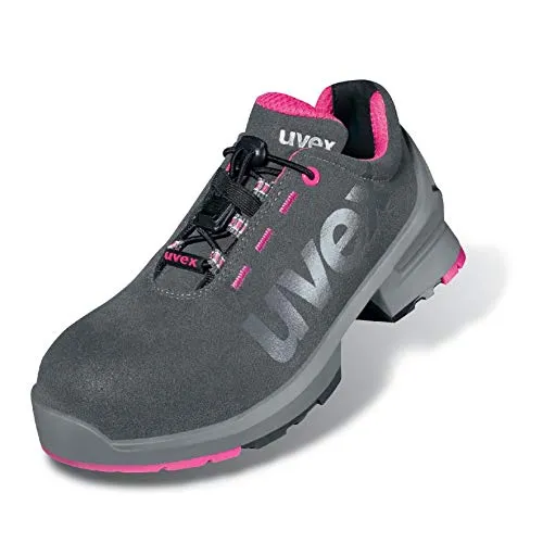 Uvex 1 Sicherheitshalbschuhe S2 SRC ESD - Pink, Größe: 37 - Herren Industrie & Handwerk Schuhe, atmungsaktive Mikrovelours-Oberfläche und rutschfeste Sohle für maximalen Komfort und Sicherheit bei der Arbeit.