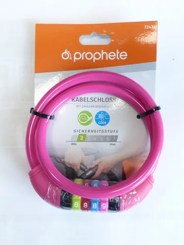 Prophete Kinder Fahrradschloss Zahlen Kabelschloss 4 Zahlen Pink 7242