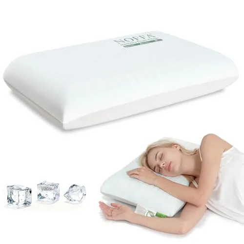NOFFA Memory Foam Kopfkissen, Kopfkissen zur Linderung von Nackenschmerzen für Seiten, Rücken, Bauchschläfer, Waschbar 60x40x10cm