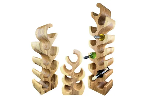 FaHome Weinregal Massiv Holz – Edler Handgefertigter Weinhalter