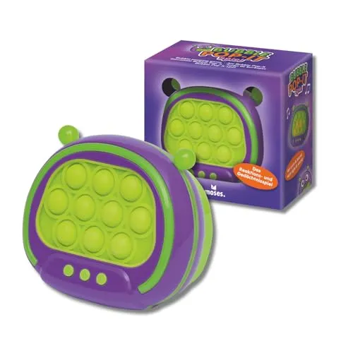 Moses. Bubble Pop-It Spiel, elektronisches Reaktionsspiel und Gedächtnisspiel mit 4 Spielmodi, Licht und Soundeffekten, Fidget Toy, Geschicklichkeitsspiel und Reisespiel für Kinder