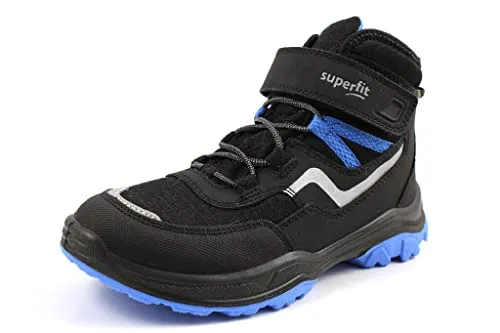 Superfit JUPITER warm gefütterte Gore-Tex Sneaker, SCHWARZ/HELLBLAU 0010, 34 EU - Herren-Sneaker mit Gore-Tex für Wasserdichtigkeit und besten Halt auf rutschigen Oberflächen, perfekt für aktive Tage.