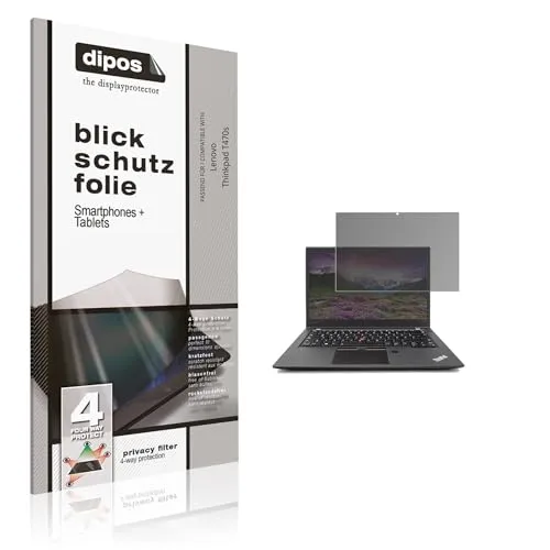 dipos I Blickschutzfolie kompatibel mit Lenovo Thinkpad T470s Display-Schutzfolie matt mit 4-Wege Sichtschutz-Effekt