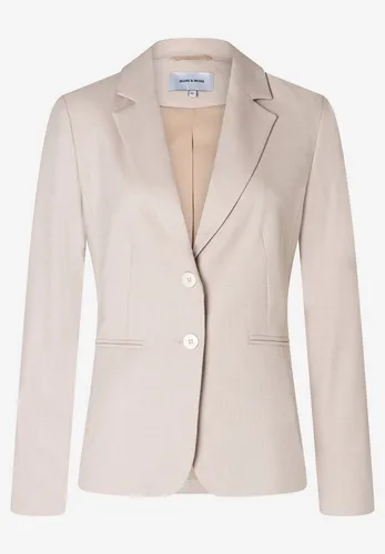 MORE&MORE taillierter Businessblazer in Beige/Braun (Gr. 42) - Eleganter Jackenblazer für Business und Freizeit, taillierte Passform mit Reverskragen und Leistentaschen. Aus hochwertigem Material für optimalen Tragekomfort.