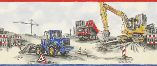 Rasch Papierborte 293609 Kids & Teens II baustelle 5 x 0,255 m