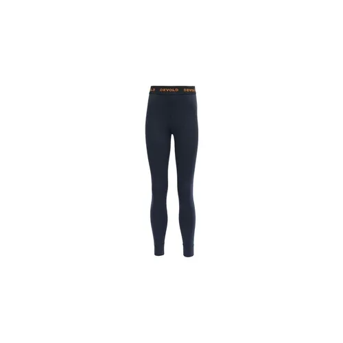 Devold Junior Duo Active Merino Longs - Merinounterwäsche für Kinder - Hochwertige Kinder Thermo Leggings in Blau, ideal für kalte Tage. Größe: 16 Years; aus 80% Wolle für besten Wärme- und Tragekomfort.