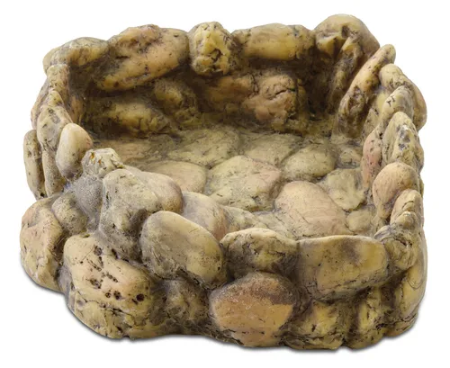 Exo Terra Corner Water Dish - Eck-Wassernapf in Kieselstein Optik - Futterschalen & -pinzetten, stilvolles Design in Kieselstein-Optik, ideal für Reptilien und Amphibien