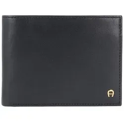 Aigner Portemonnaie Geldbörse 152673 im Querformat schwarz in schwarz von Aigner
