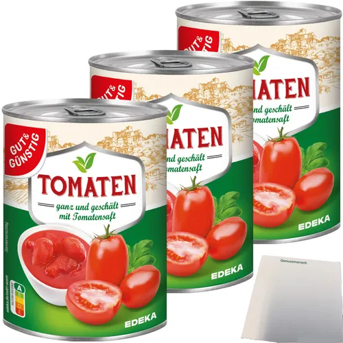 Gut&Günstig Tomaten ganz geschält mit Tomatensaft 3er Pack 3x400g Dose usy Block