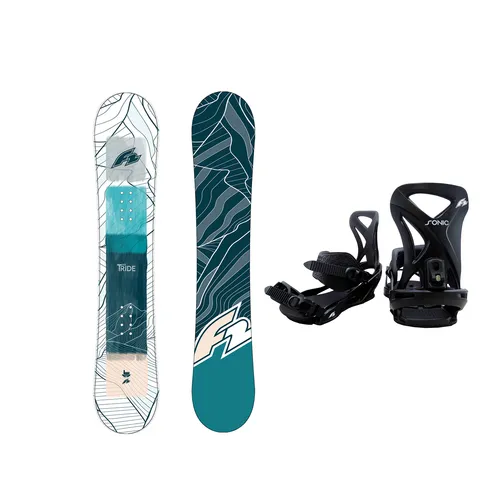 F2 Set Snowboard T-Ride Wood Weiss 154cm + Sonic Pro Bindung L