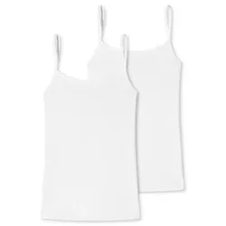 Uncover by Schiesser - Cotton - Spaghetti Top - 2er Pack (M Weiß)