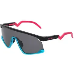 Oakley OO9280 Unisex-Sonnenbrille - Randlos mit Monoscheibe - Sportbrillen mit schwarzem Kunststoff-Gestell und grauen Gläsern, ideal für Sport und Freizeit, bietet optimalen UV-Schutz und hohen Tragekomfort.