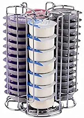 EXZACT Kaffeekapselhalter, kompatibel mit Tassimo-Kapseln, nicht von Tassimo verkauft oder hergestellt, drehbarer Kaffeekapselständer, Pod-Rack (max. 52 Stück)