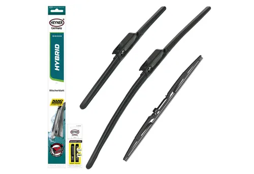 HEYNER Scheibenwischblätter für OPEL ZAFIRA LIFE (03.2019 - 08.2025) - Scheibenwischer Set mit 2x Front- und 1x Heckwischer, maßgeschneidert für exzellente Wischleistung. Hybrid-Technologie und NANO-Graphit sorgen für leises, streifenfreies Wischen bei allen Wetterbedingungen.
