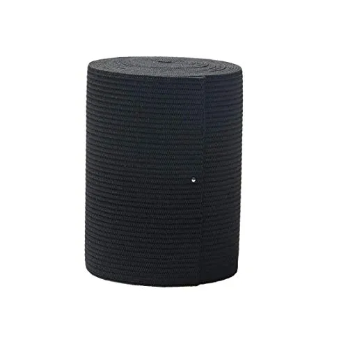 Elastische Spule, 7,6 cm breit, schwarz, schwerer Strick, elastisch, zum Nähen von Taillenbund, 2,74 m