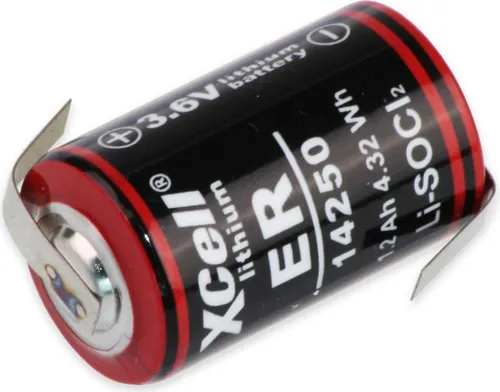 KRAFTMAX Lithium-Batterie LS14250, 1/2 AA, mit Z-Lötfahne, 3,6 V-, 1200 mAh