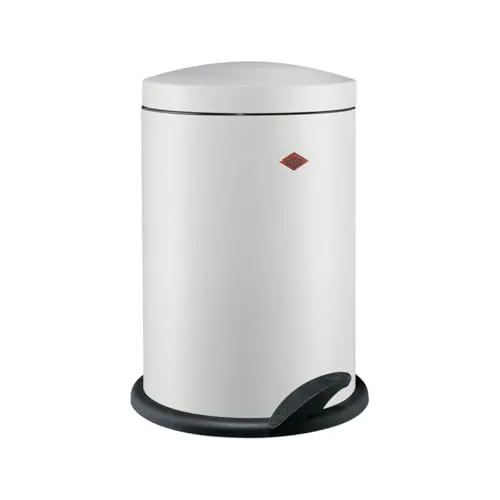 Wesco 116212-74 Mülleimer, 13 Liter, Weiß matt - Küchenabfalleimer mit 13 Litern Volumen, ideal für Badezimmer oder Babyzimmer. Hygienisches Öffnen durch stabilen Fußtritt für müheloses Entsorgen von Abfall.