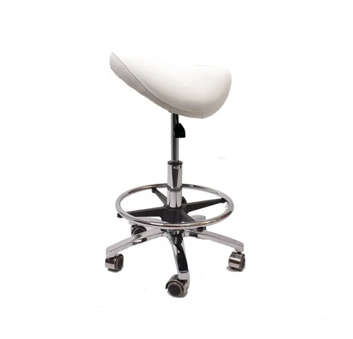 Duke-Handel Drehhocker Sattelhocker, Arbeitshocker, Bürohocker mit Metallfuß (1 St., Rollhocker mit oder ohne Fußring), stufenlosen Höhenverstellung von 50 bis 73cm, Belastbarkeit ca. 230 kg