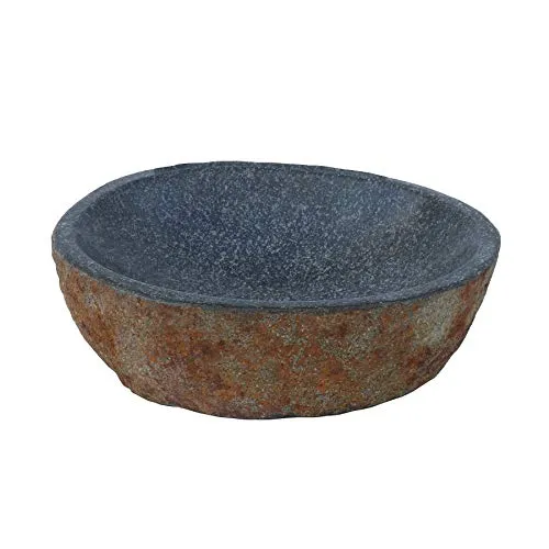 STONE art & more Exklusive Steinschale, Dekoschale, Vogeltränke, oval, Ø ca. 20 cm, Stein Findling, Naturstein, frostfest
