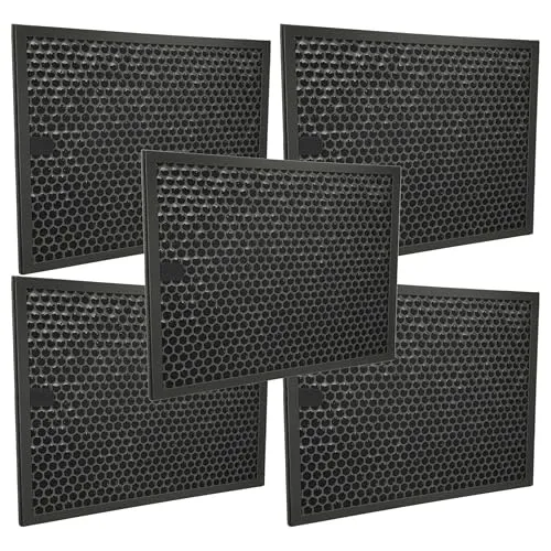 vhbw 5X Aktivkohlefilter kompatibel mit Philips AC4550/10, AC3256/10, AC3259/10 Luftreiniger - Luftfilter Schwarz