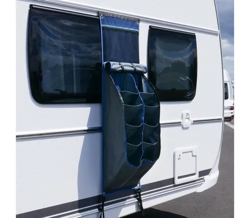 yourGEAR Caravan Organizer Hängeregal - Vorzelte - Multifunktionales Hängeregal mit 10 Fächern für Schuhe und mehr, inklusive Reißverschlussabdeckung und praktischen Befestigungsmöglichkeiten für Ordnung beim Camping.