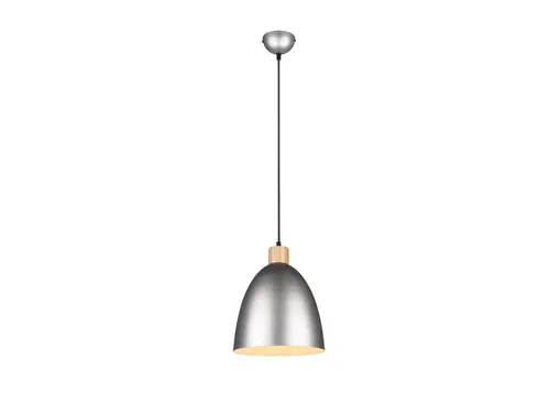 Reality Leuchten LED Pendelleuchte mit Dimmfunktion, Vintage Stil, Ø 25cm, Silber - Die stilvolle LED Pendelleuchte im Vintage Design kombiniert Holz und Metall und setzt Akzente in jedem Raum. Ideal für Essbereiche oder Flure, sorgt sie für gemütliche Lichtspiele und individuelle Beleuchtung durch dimmbare Funktionen.