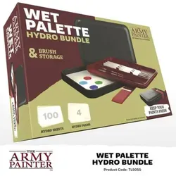 Wet Palette Hydro Bundle - Die perfekte Malpalette für Acrylfarben - Sonstige Kategorie - Halten Sie Ihre Farben frisch mit der nassen Palette von The Army Painter, die mit Pinselhalter und 100 Hydro-Palettenblättern ausgestattet ist.