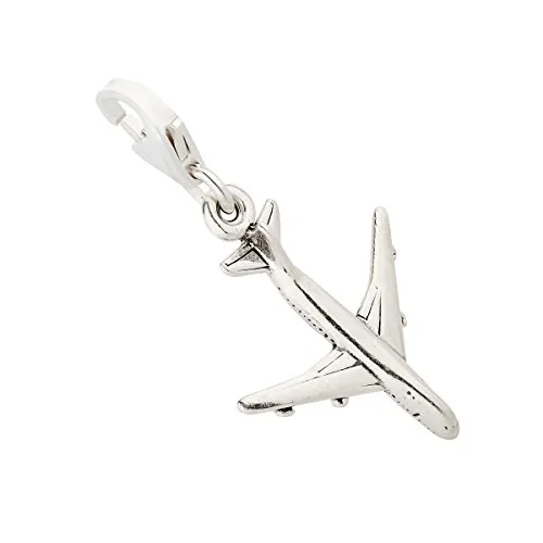 7K Unisex Charm Anhänger Flugzeug aus 925 Sterling Silber (23x17mm)
