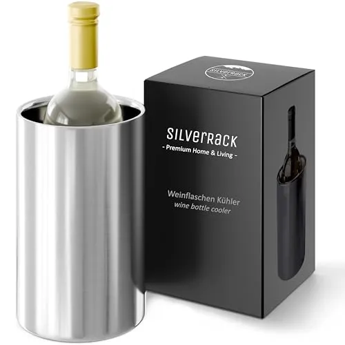SilverRack Weinkühler Edelstahl - Champagner Kühler - Flaschenkühler als Wein-, Sektkühler und Getränke Kühlung - Wine Cooler - Weinflaschenkühler outdoor um Wein und Sekt Flaschen zu kühlen