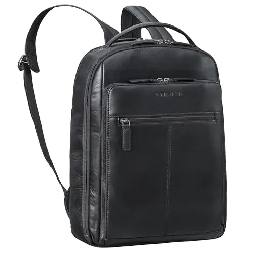 STILORD 'Nami' Leder Laptop Rucksack 15 Zoll - Eleganter Business Backpack - Hochwertiger Rucksack aus echtem Leder für Damen und Herren, ideal für Arbeit und Reisen. Mit Kofferhalterung und atmungsaktiver Rückenpolsterung für höchsten Komfort.