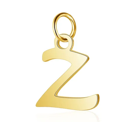 BUNGSA Anhänger Set Anhänger Buchstaben Gold aus Edelstahl Unisex Z (1 Armband, 1-tlg), Pendant Halsketten